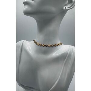 Oshena Dainty Seashell Choker Gold Tone Fan Shell Link Adjustable Necklace NEW